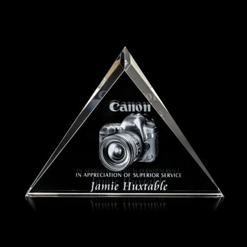 Awards and Trophies - Crystal Awards - Tideswell 3D Pyramid Crystal Award