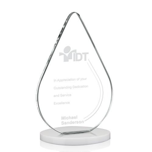 Awards and Trophies - Crystal Awards - Glenhazel White Tear Drop Crystal Award