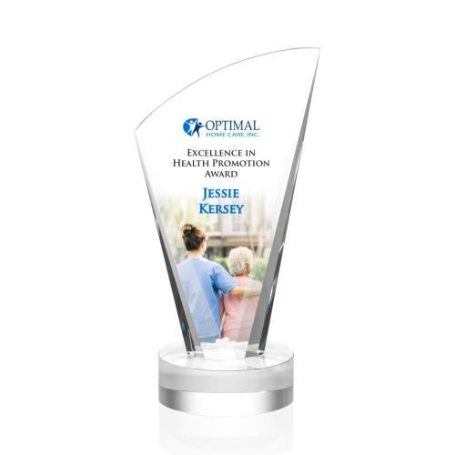 Awards and Trophies - Crystal Awards - Brampton Full Color Clear Peaks Crystal Award