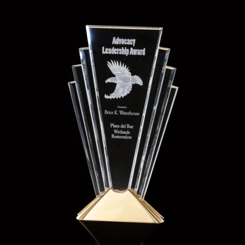 Awards and Trophies - Crystal Awards - Valiant Gold Towers Crystal Award