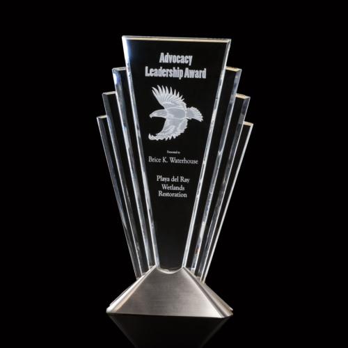 Awards and Trophies - Crystal Awards - Valiant Silver Towers Crystal Award