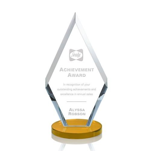 Awards and Trophies - Crystal Awards - Cancun Amber Diamond Crystal Award