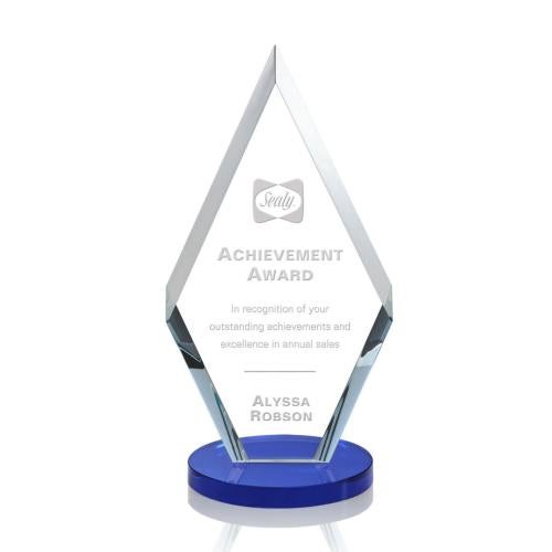 Awards and Trophies - Crystal Awards - Cancun Blue Diamond Crystal Award