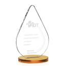 Glenhazel Amber Tear Drop Crystal Award