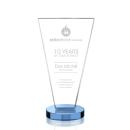 Burney Sky Blue Polygon Crystal Award