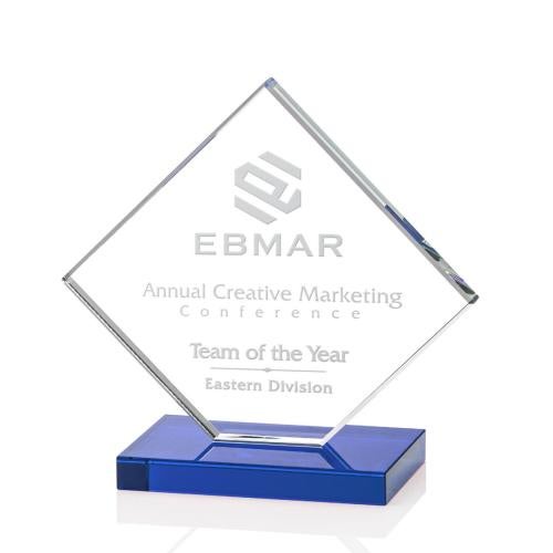 Awards and Trophies - Crystal Awards - Wellington Blue Diamond Crystal Award