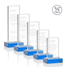 Employee Gifts - Holmes Sky Blue Rectangle Crystal Award