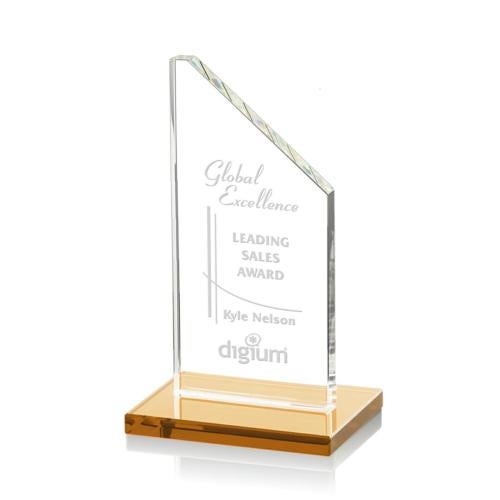 Awards and Trophies - Crystal Awards - Dixon Amber Peaks Crystal Award