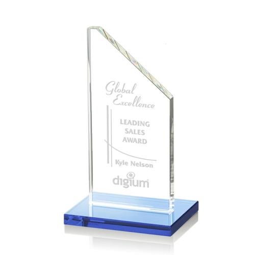 Awards and Trophies - Crystal Awards - Dixon Sky Blue Peaks Crystal Award