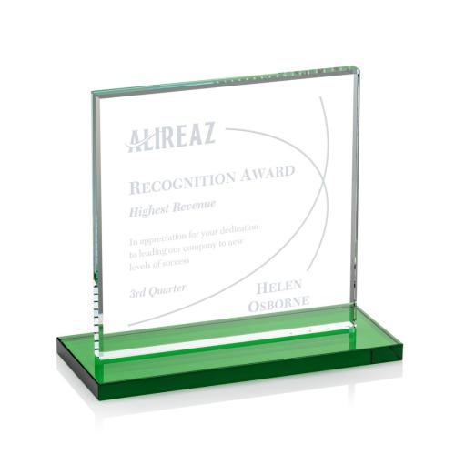 Awards and Trophies - Crystal Awards - Sahara Green Crystal Award