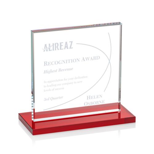 Awards and Trophies - Crystal Awards - Sahara Red Crystal Award