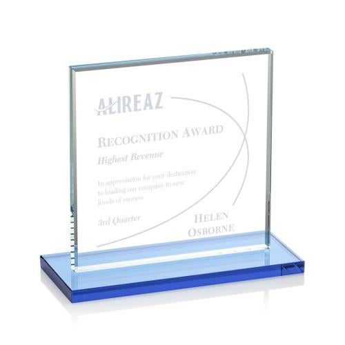 Awards and Trophies - Crystal Awards - Sahara Sky Blue Crystal Award