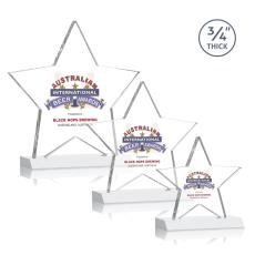 Employee Gifts - Chippendale Full Color White  Star Crystal Award