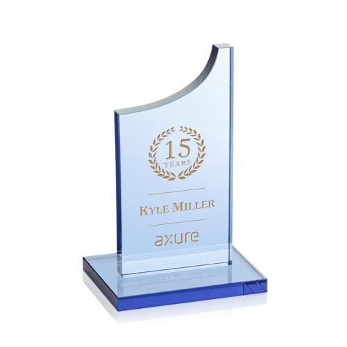 Awards and Trophies - Crystal Awards - Berrattini Sky Blue Peaks Crystal Award
