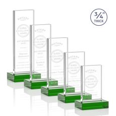 Employee Gifts - Holmes Green Rectangle Crystal Award