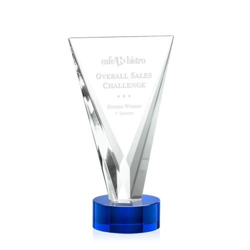 Awards and Trophies - Crystal Awards - Mustico Blue Unique Crystal Award