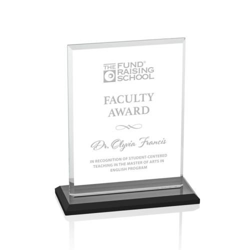 Awards and Trophies - Crystal Awards - Vitalia Black  Rectangle Crystal Award