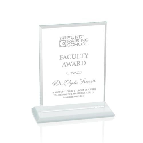 Awards and Trophies - Crystal Awards - Vitalia White  Rectangle Crystal Award
