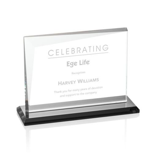 Awards and Trophies - Crystal Awards - Mirela Black  Rectangle Crystal Award