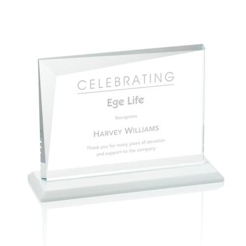 Awards and Trophies - Crystal Awards - Mirela White  Rectangle Crystal Award