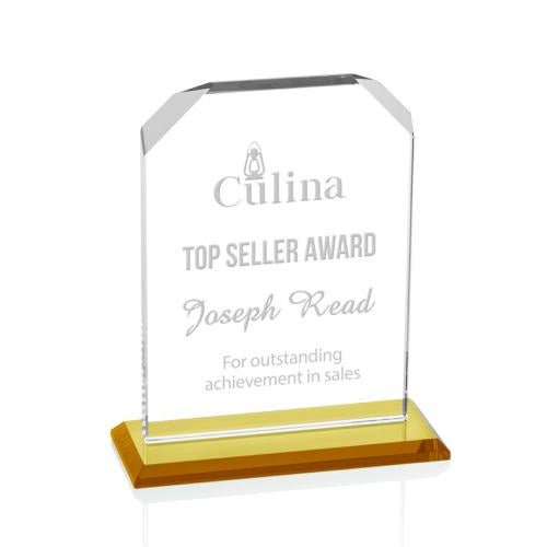 Awards and Trophies - Crystal Awards - Waterford Amber  Peaks Crystal Award