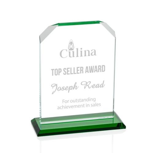 Awards and Trophies - Crystal Awards - Waterford Green  Peaks Crystal Award