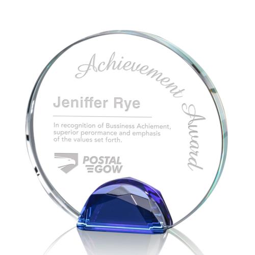 Awards and Trophies - Crystal Awards - Maplin Blue Circle Crystal Award