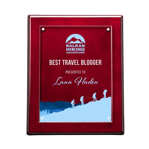Awards and Trophies - Plaque Awards - Full Color Plaques - Sedum Plaque Full Color - Rosewood