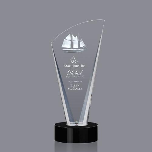 Awards and Trophies - Crystal Awards - Brampton 3D Black Peaks Crystal Award