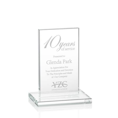 Awards and Trophies - Crystal Awards - Heathrow Clear Rectangle Crystal Award