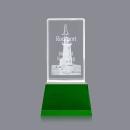 Robson 3D Green on Base Towers Crystal Award