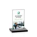 Heathrow Full Color Black Rectangle Crystal Award
