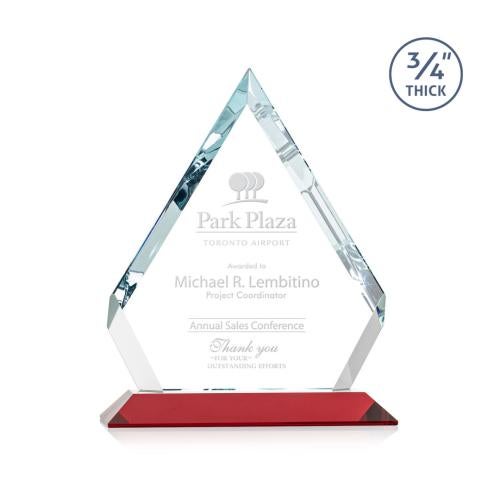 Awards and Trophies - Crystal Awards - Apex Red Diamond Crystal Award