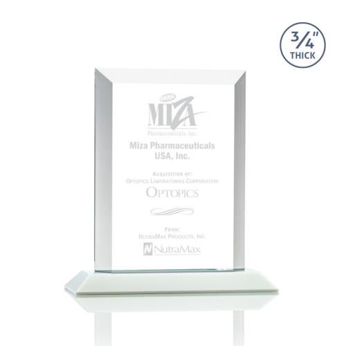 Awards and Trophies - Crystal Awards - Harrington White Rectangle Crystal Award