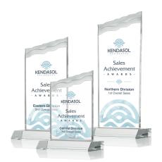 Oakwood Full Color Clear Peaks Crystal Award - Full Color Imprint