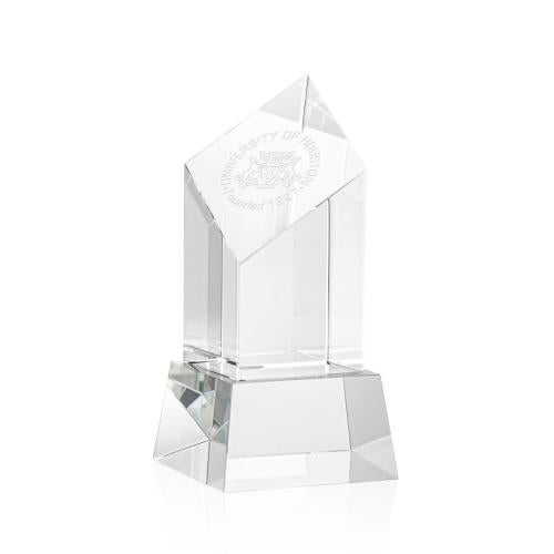 Awards and Trophies - Crystal Awards - Barone Clear on Base Towers Crystal Award