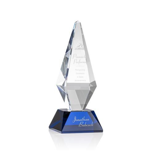 Awards and Trophies - Crystal Awards - Denton Blue Diamond Crystal Award