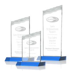 Oakwood Sky Blue Peaks Crystal Award - Crystal Awards