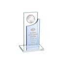 Sherwood Globe Sky Blue Rectangle Crystal Award