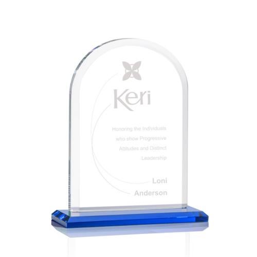 Awards and Trophies - Crystal Awards - Bridgeport Sky Blue Peaks Crystal Award