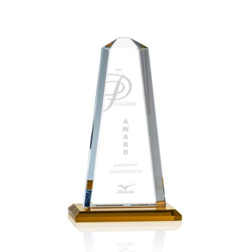 Awards and Trophies - Crystal Awards - Pinnacle Amber Towers Crystal Award