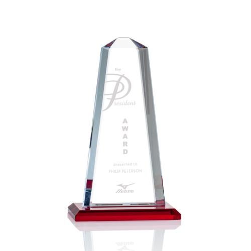 Awards and Trophies - Crystal Awards - Pinnacle Red Towers Crystal Award