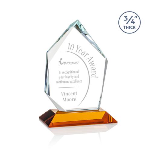 Awards and Trophies - Crystal Awards - Deerhurst Ice Peak Amber Peaks Crystal Award