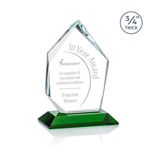 Awards and Trophies - Crystal Awards - Deerhurst Ice Peak Green Peaks Crystal Award