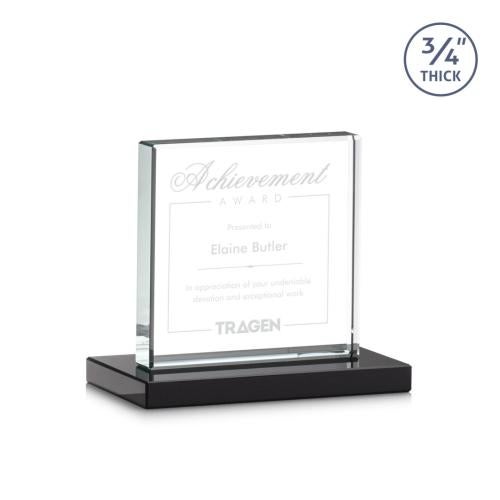 Awards and Trophies - Crystal Awards - Terra Black  Square / Cube Crystal Award