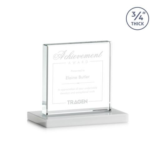 Awards and Trophies - Crystal Awards - Terra White  Square / Cube Crystal Award