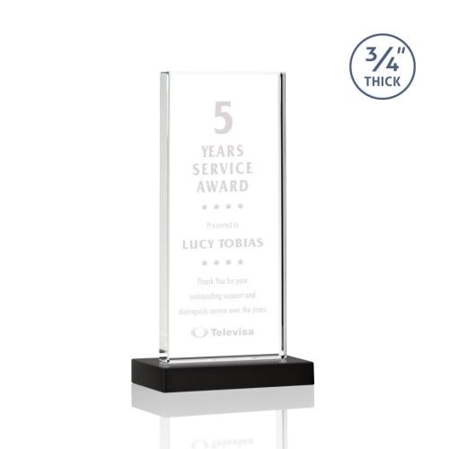 Awards and Trophies - Crystal Awards - Arizona Black Rectangle Crystal Award