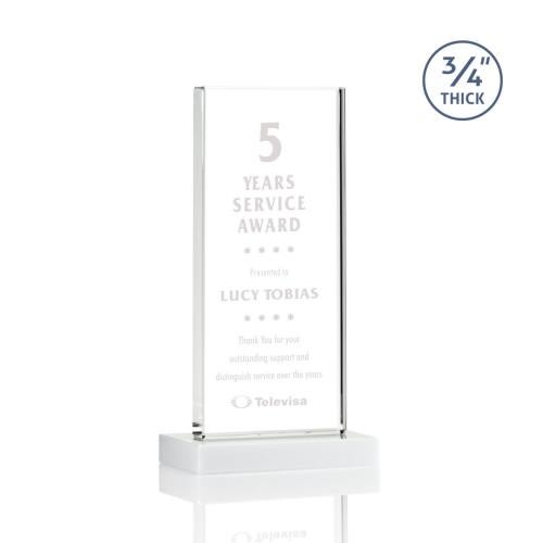 Awards and Trophies - Crystal Awards - Arizona White Rectangle Crystal Award