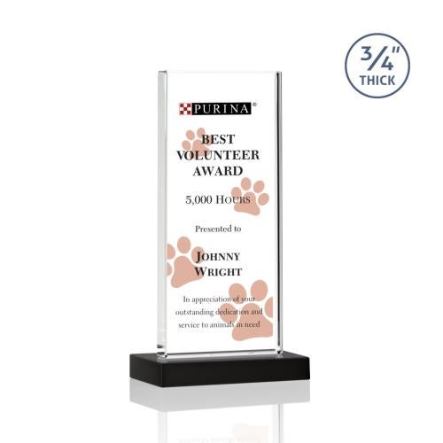 Awards and Trophies - Crystal Awards - Arizona Full Color Black Rectangle Crystal Award