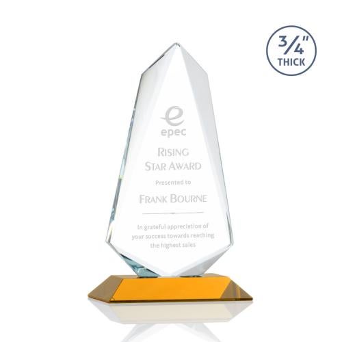 Awards and Trophies - Crystal Awards - Sheridan Amber Unique Crystal Award